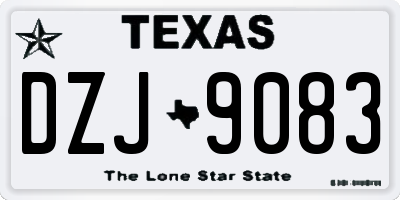 TX license plate DZJ9083