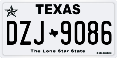 TX license plate DZJ9086