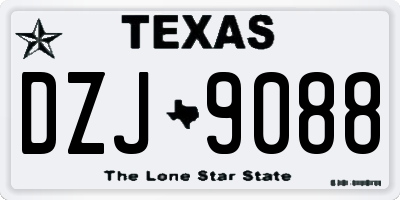 TX license plate DZJ9088