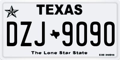 TX license plate DZJ9090