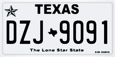 TX license plate DZJ9091