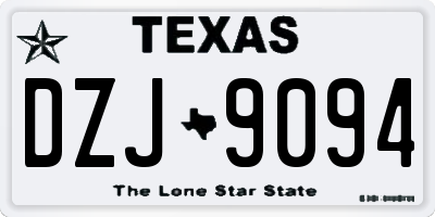 TX license plate DZJ9094