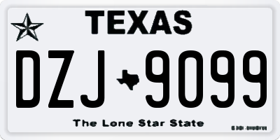 TX license plate DZJ9099