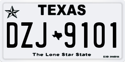 TX license plate DZJ9101