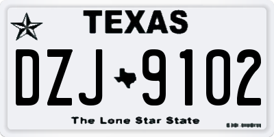 TX license plate DZJ9102