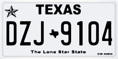 TX license plate DZJ9104