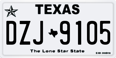 TX license plate DZJ9105