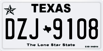 TX license plate DZJ9108