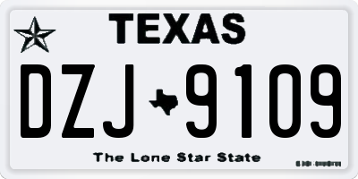 TX license plate DZJ9109