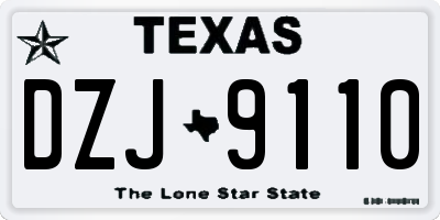 TX license plate DZJ9110