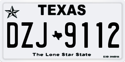 TX license plate DZJ9112