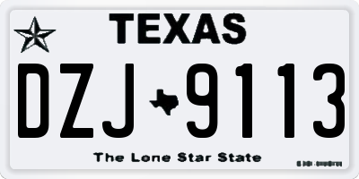TX license plate DZJ9113