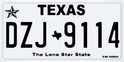 TX license plate DZJ9114