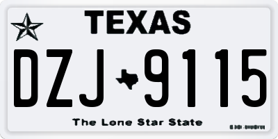 TX license plate DZJ9115