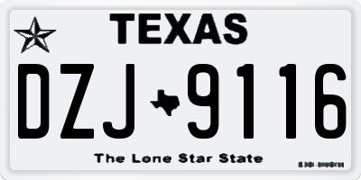 TX license plate DZJ9116