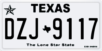 TX license plate DZJ9117