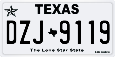 TX license plate DZJ9119