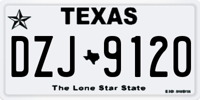TX license plate DZJ9120