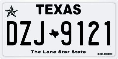 TX license plate DZJ9121