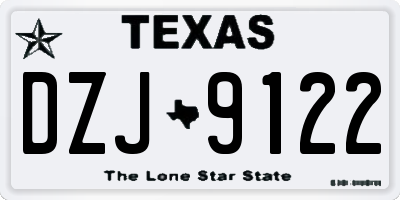 TX license plate DZJ9122