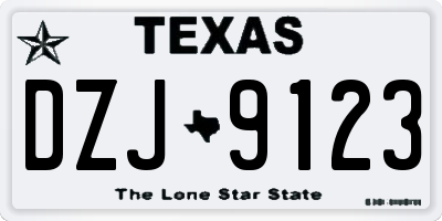 TX license plate DZJ9123