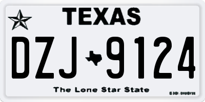 TX license plate DZJ9124