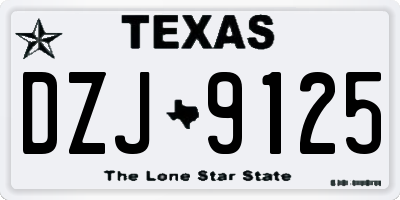 TX license plate DZJ9125