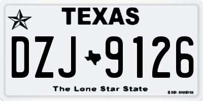 TX license plate DZJ9126