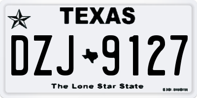 TX license plate DZJ9127