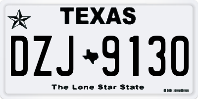 TX license plate DZJ9130