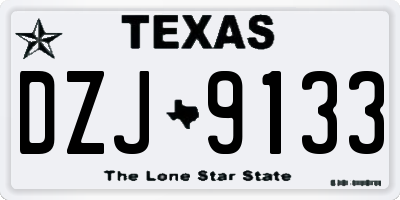 TX license plate DZJ9133