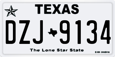 TX license plate DZJ9134