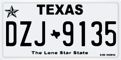 TX license plate DZJ9135