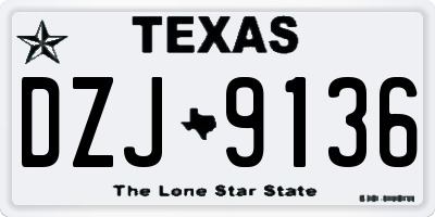 TX license plate DZJ9136
