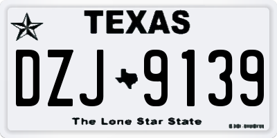 TX license plate DZJ9139