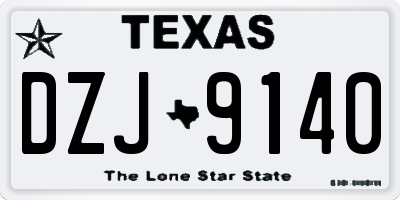 TX license plate DZJ9140