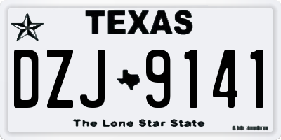 TX license plate DZJ9141