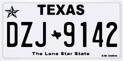 TX license plate DZJ9142