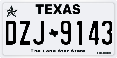TX license plate DZJ9143