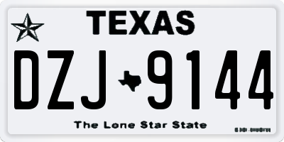 TX license plate DZJ9144