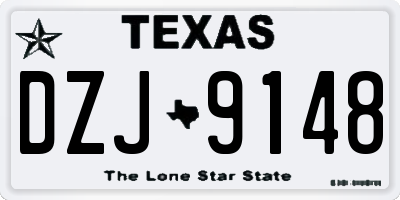 TX license plate DZJ9148
