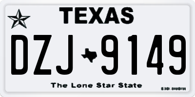 TX license plate DZJ9149