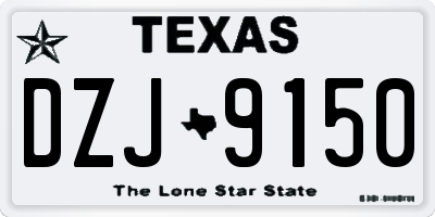 TX license plate DZJ9150