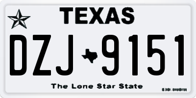 TX license plate DZJ9151