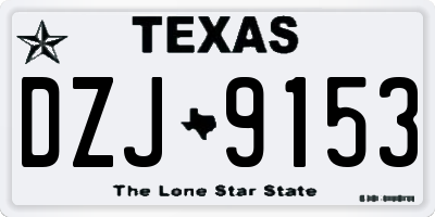 TX license plate DZJ9153