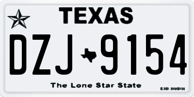 TX license plate DZJ9154