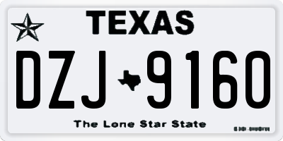 TX license plate DZJ9160
