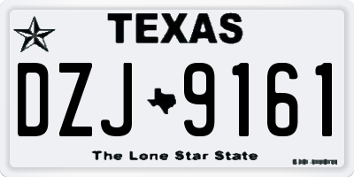 TX license plate DZJ9161