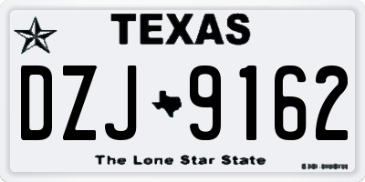 TX license plate DZJ9162