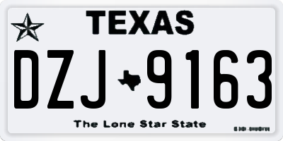 TX license plate DZJ9163